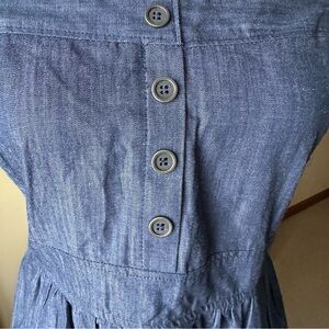 Chambray Strapless Mini Dress Sz L Effortless Summer Girl-Next-Door